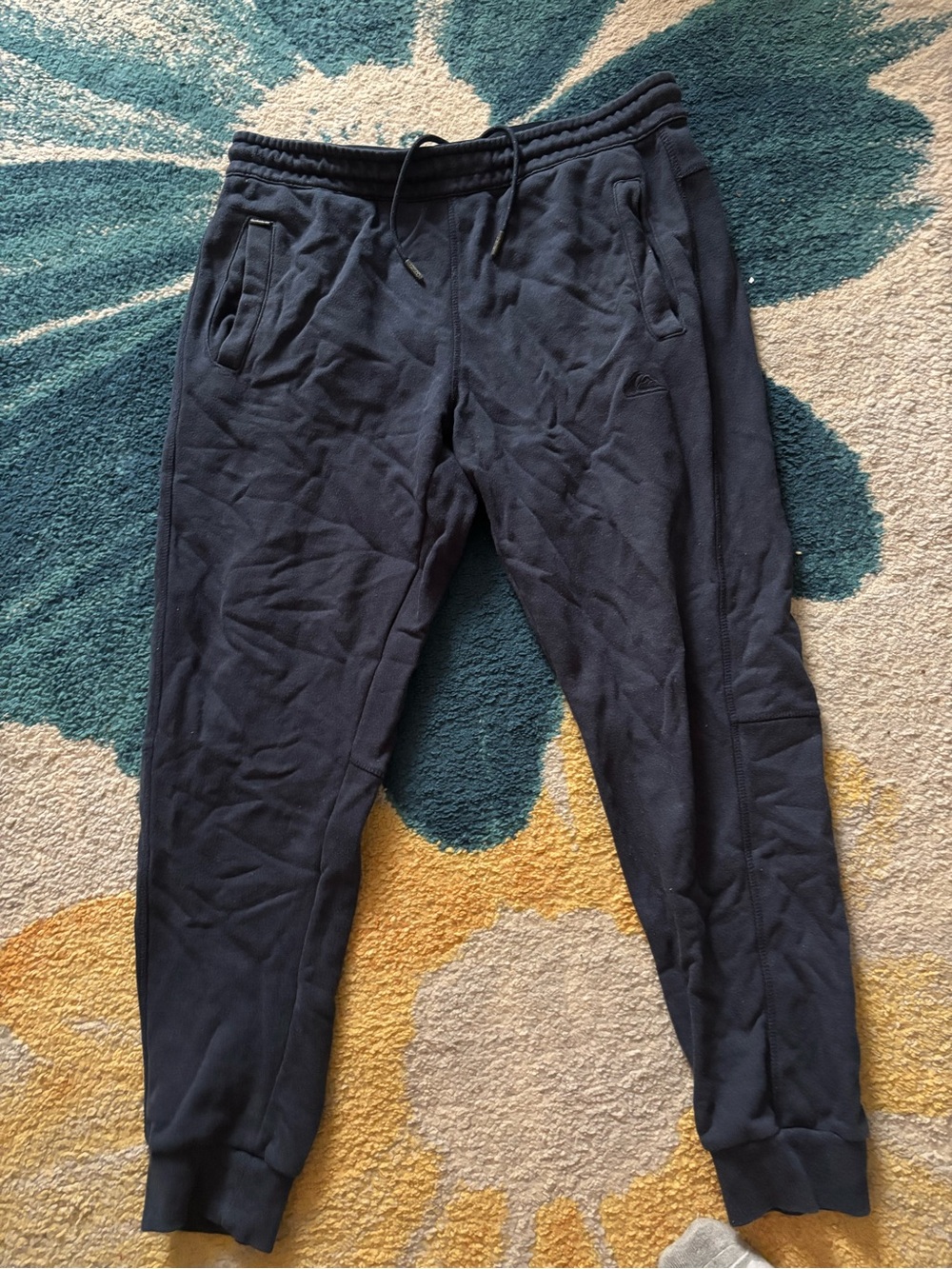 Quiksilver Men's Navy Blue Jogger Sweatpants with Drawstring